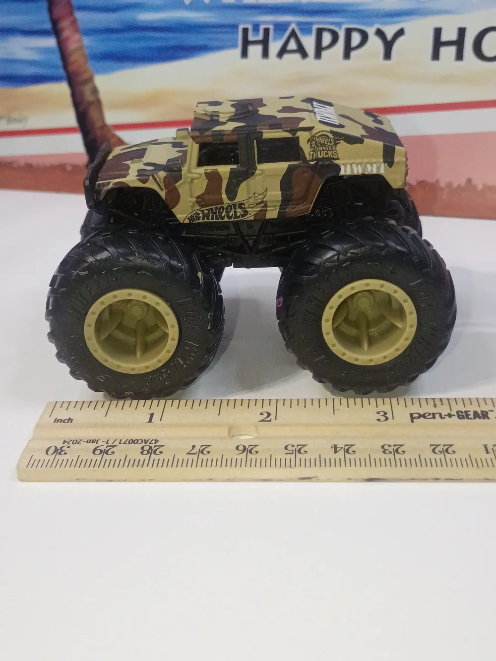 Hot Wheels Monster Jam Hummer HWMT Camo Truck 1/64 Scale Diecast